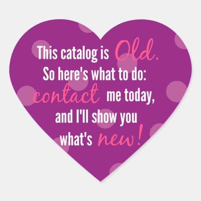 purple polka dotted heart catalogue stickers (Front)