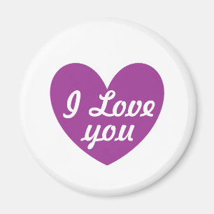 Purple polka hearts on white magnet