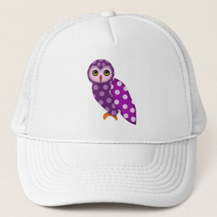 Purple Polkadot Cute Owl Hat