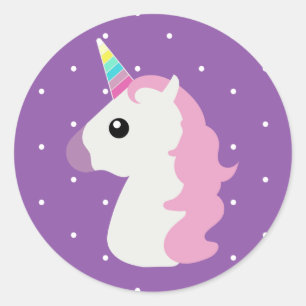 Purple Polkadots  Unicorns Emoji Stickers