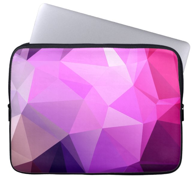 Purple polygonal design laptop sleeve (Front)