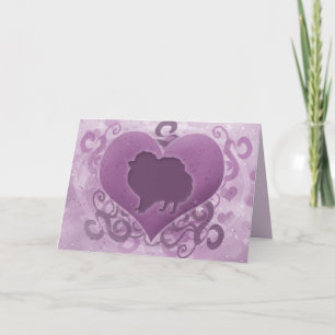Purple Pomeranian Valentine Holiday Card