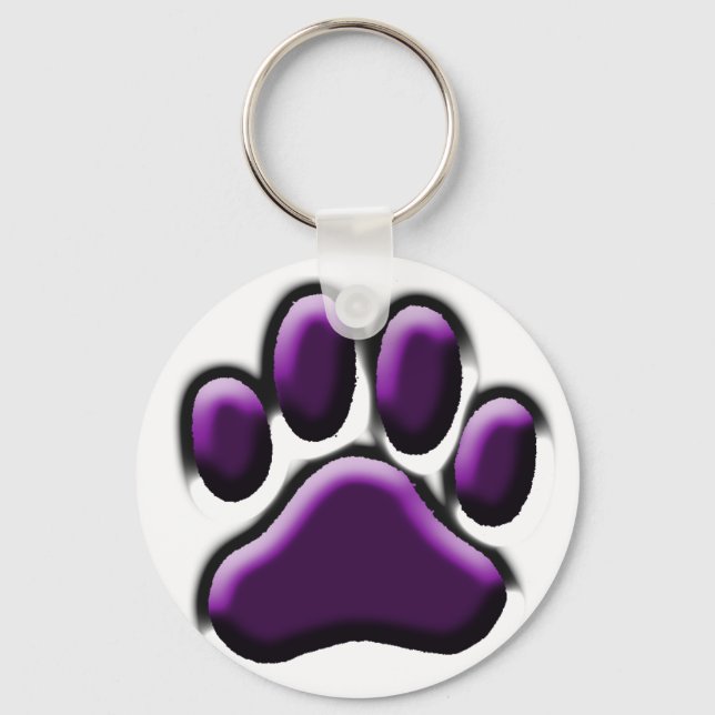 Purple Pooch Print Key Ring (Front)