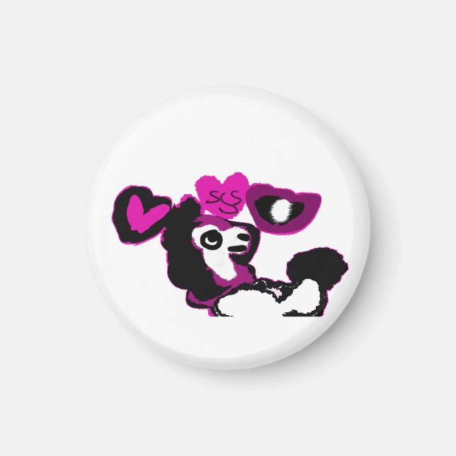 Purple poodle art magnet (Front)