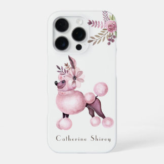 Purple Poodle in Flowers Personalised Phone Case