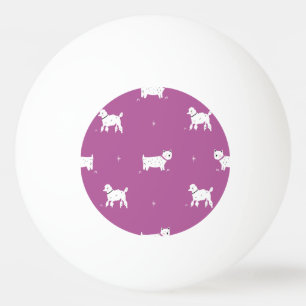 Purple Poodle: Monochrome Retro Pattern Ping Pong Ball