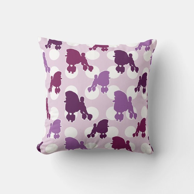 Purple Poodle Polka Dot Cushion (Front)