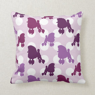 Purple Poodle Polka Dot Cushion
