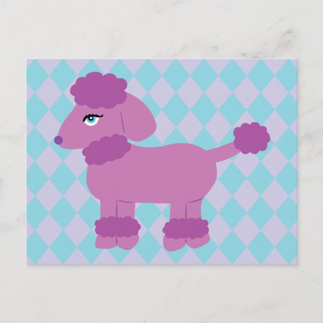 Purple Poodle Postcard (Front)
