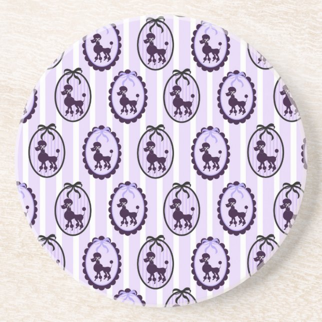 Purple Poodles Coaster (Front)