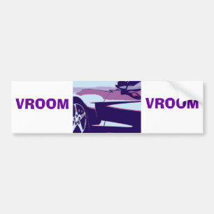 Purple Pop Art Corvette Bumper Sticker