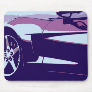 Purple Pop Art Corvette Mouse Mat