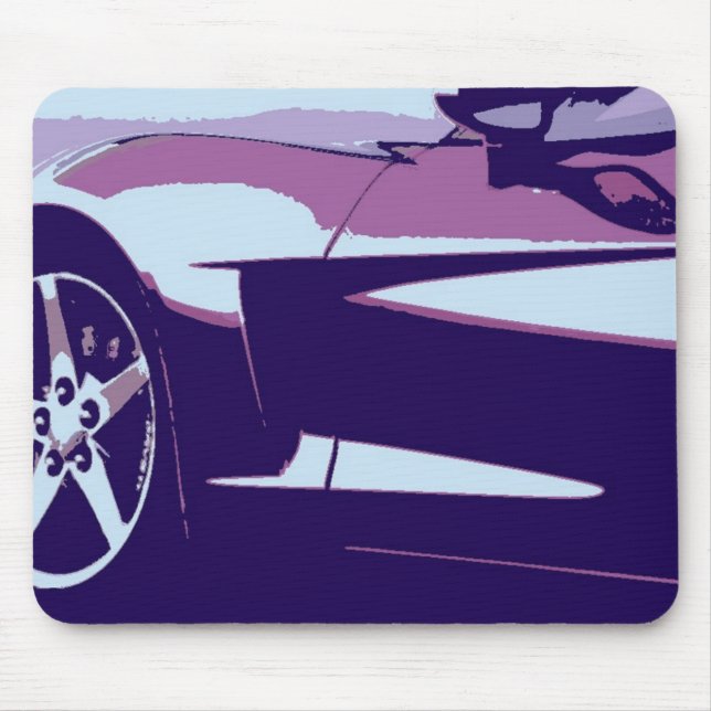 Purple Pop Art Corvette Mouse Mat (Front)