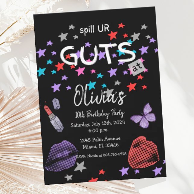 Purple Pop Music Tween Teen Birthday Invitation (Creator Uploaded)