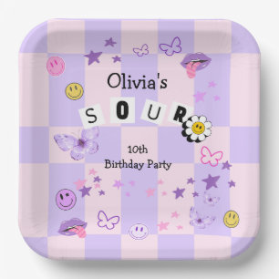 Purple Pop Music Tween Teen Birthday Invitation Paper Plate