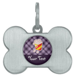 Purple Popcorn Pet ID Tag