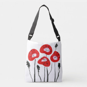 Purple Poppies Crossbody Bag