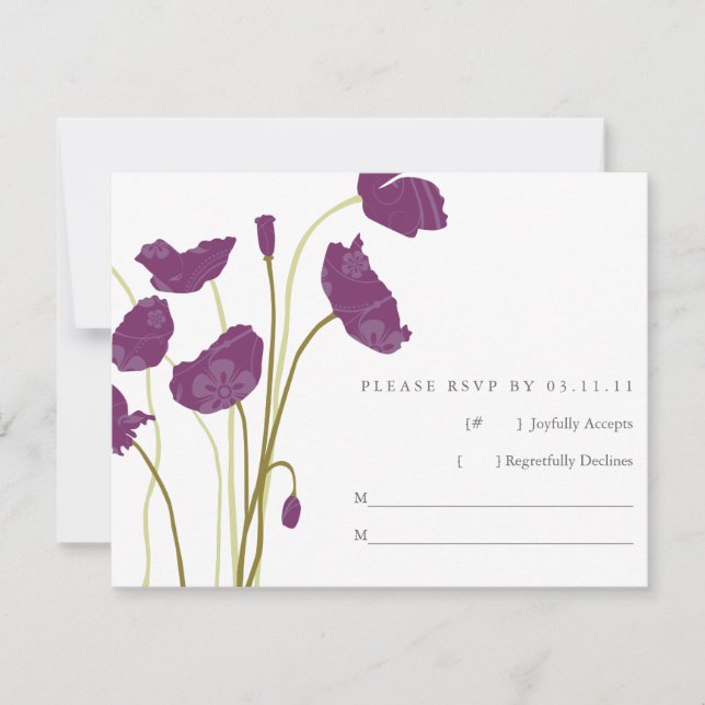 Purple Poppies RSVP (Front)