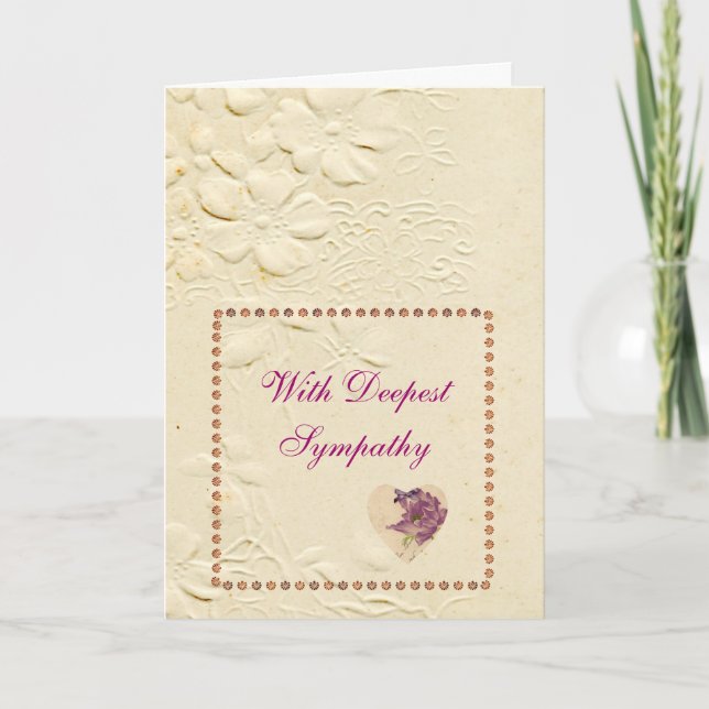 Purple Poppy Beautiful Memories Sympathy Card (Front)