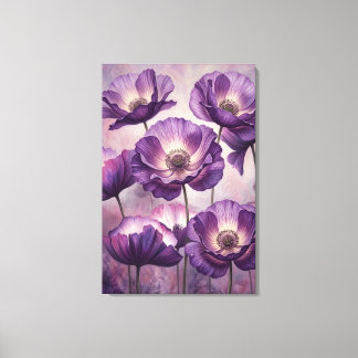 purple poppy flower wall Art
