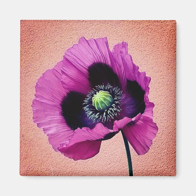 Purple poppy magnet (Front)