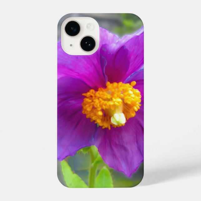 Purple poppy phone cover (Back)