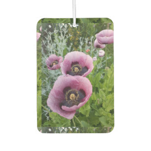 Purple Poppy Poppies Flower Car Air Freshener
