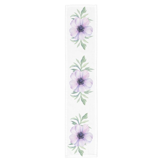 "Purple Poppy"  Short Table Runner (Front)