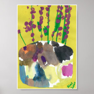 Purple Posies Poster