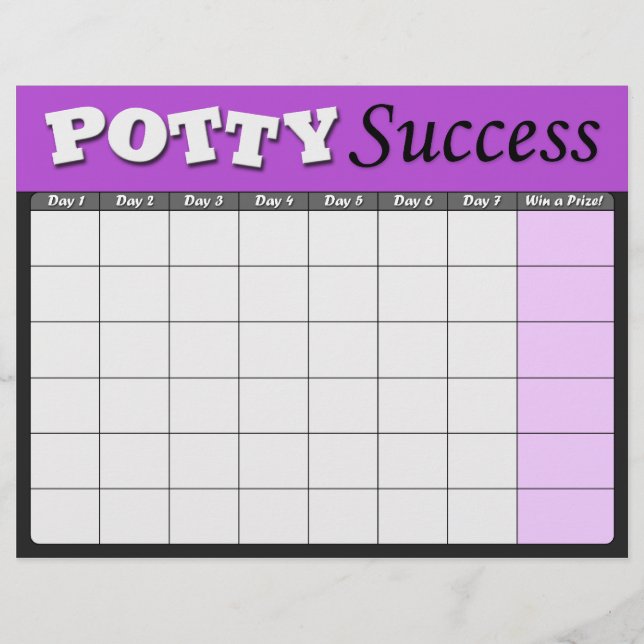 Purple Potty Training Success Charts (Front)