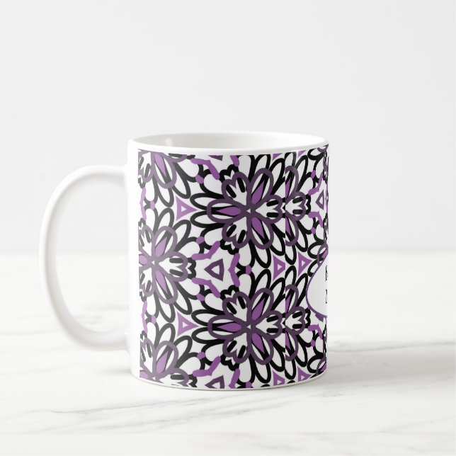Purple power Boss mum customisable  Coffee Mug (Left)
