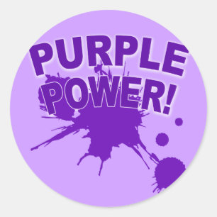 Purple Power with a Big Splat of Paint Classic Round Sticker