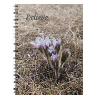Purple Prairie Crocuses Spiral Photo Notebook