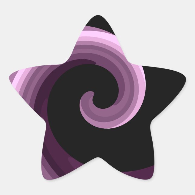 Purple pretty abstract swirl star stickers (Front)