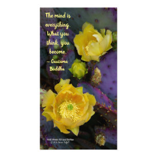 Purple Prickly Pear Opuntia Cactus / Yellow Flower Photo Print