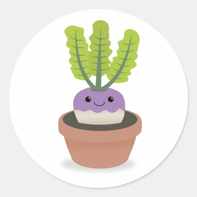 Purple Prince Turnip Classic Round Sticker (Front)