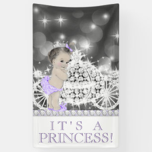 Purple Princess Baby Shower Banner