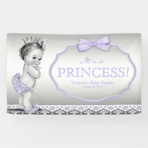Purple Princess Baby Shower Banner