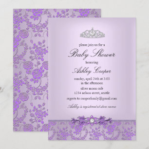 Purple Princess Baby Shower Invitation