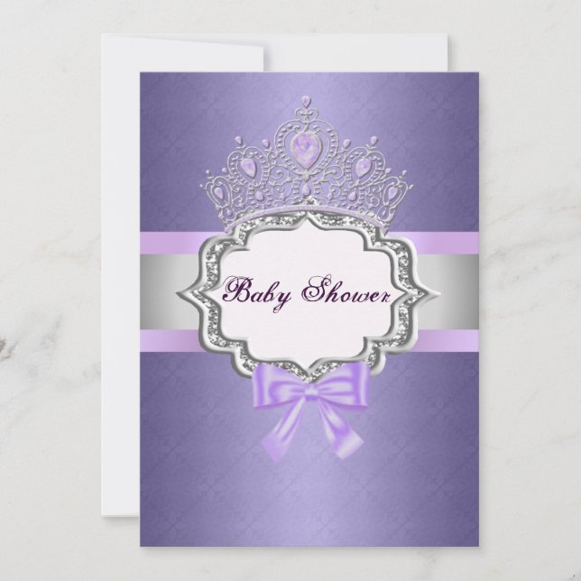 Purple Princess Baby Shower Invitation (Front)