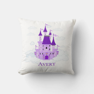 Purple Princess Castle Personalised Girly  Cushion