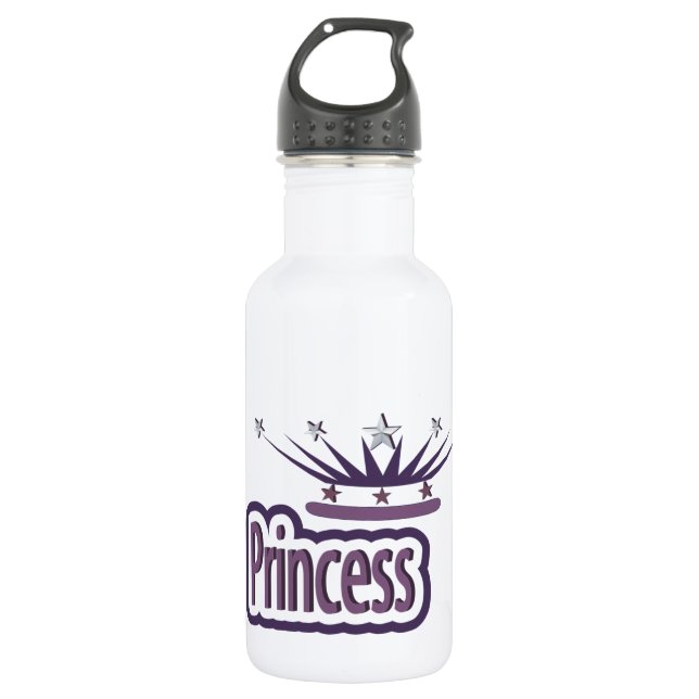 Purple Princess Crown 532 Ml Water Bottle (Front)
