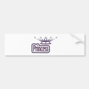 Purple Princess Crown Bumper Sticker