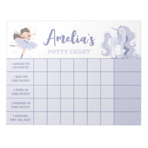Purple Princess Potty Chart Personalised Name Task Notepad
