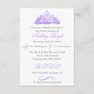 Purple Princess Sweet Sixteen Invitation