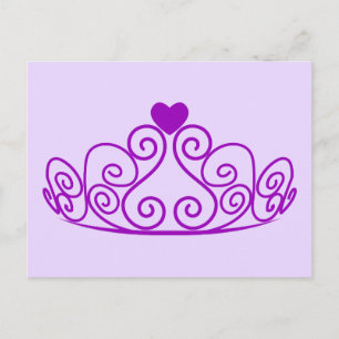 PURPLE PRINCESS TIARA GRAPHIC CROWN CUSTOMIZABLE P POSTCARD