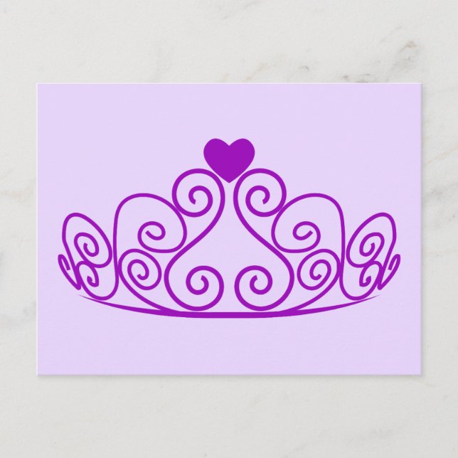PURPLE PRINCESS TIARA GRAPHIC CROWN CUSTOMIZABLE P POSTCARD (Front)