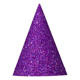 Purple Printed Glitter Noon Year's Eve Family  Party Hat