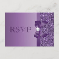Purple Printed Sequins, Bow & Diamond RSVP