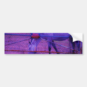 Purple Private Property Horse Bumper Sticker